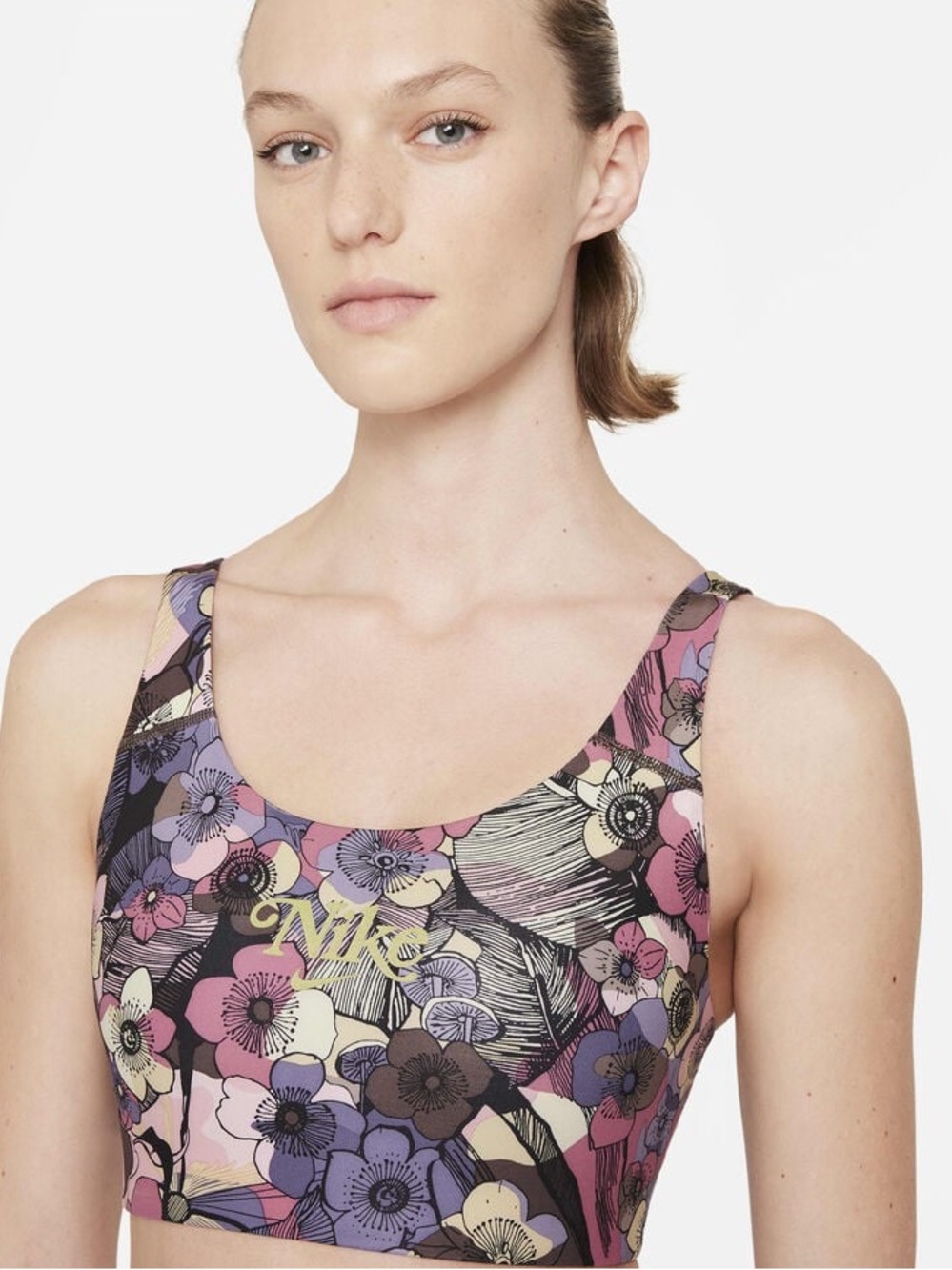 Nike Dri-FIT Swoosh Women's Medium-Support 1-Piece Pad Floral Sports Bra